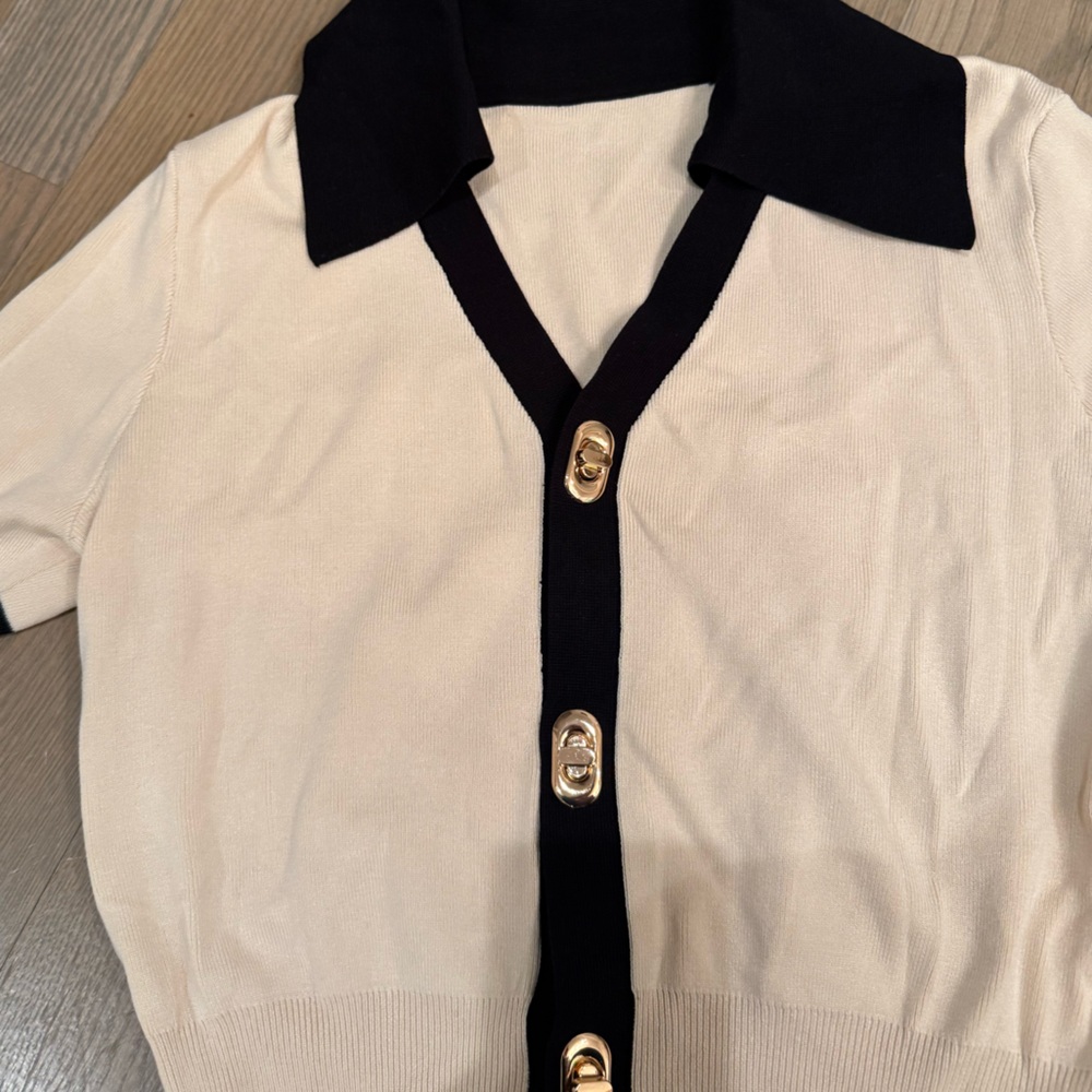 Commense Cream Ribbed Knit Top - Picture 3 of 9